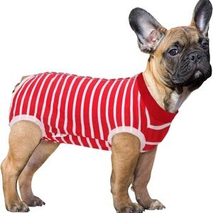Red and White Striped Dog Sweater